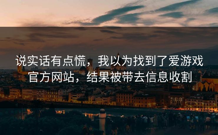 说实话有点慌，我以为找到了爱游戏官方网站，结果被带去信息收割